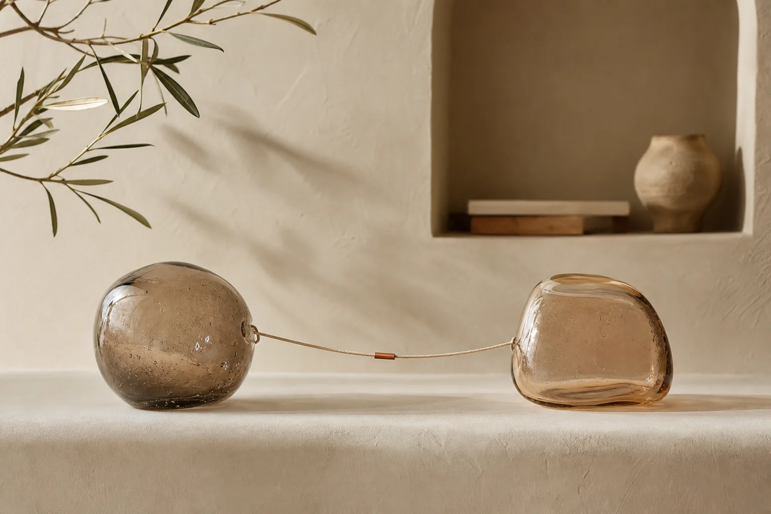 Two balanced sculptural forms with a clear space between them, representing mutuality and boundaries